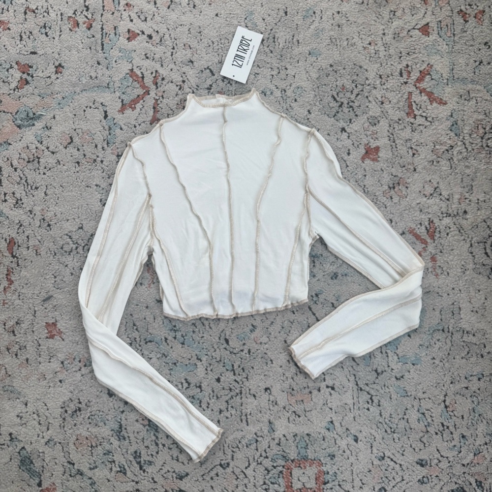 12th Tribe Cream Long Sleeve Top
